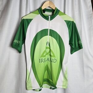 Dolmen‎ Clothing Mens Ireland Cycling Jersey Short Sleeve Green White M